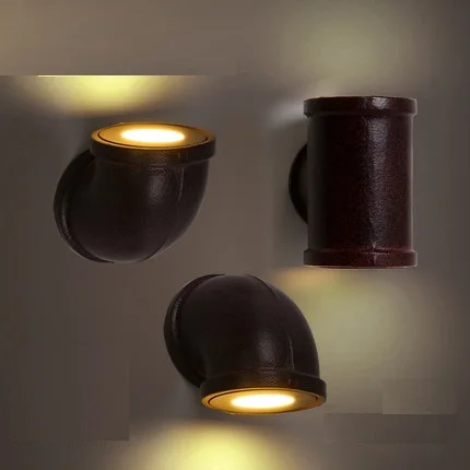 Retro Loft Style Iron Industrial Vintage LED Wall Light Fixtures Antique Water Pipe Lamp Bedside Wall Sconce Lampara Pared