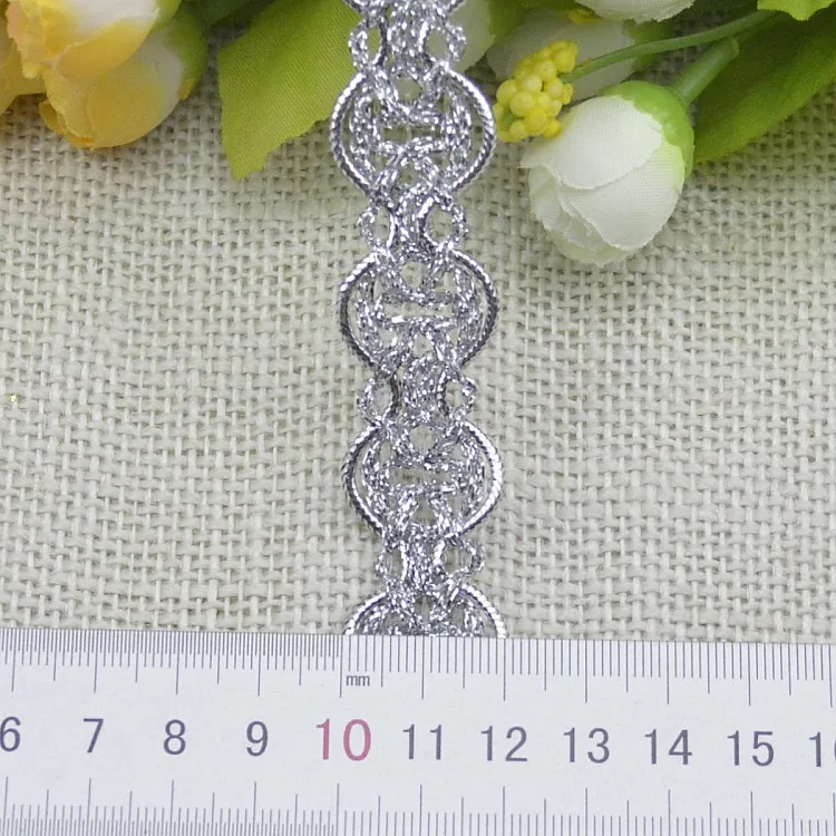 Кружевная лента с волнистыми краями 2 1 см|silver lace|edge lacelace trim |