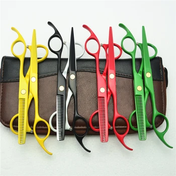

2Pcs 5.5'' Customized Logo Professional Human Hair Scissors Hairdressing Cutting Shears Thinning Scissors Styling Tools C1023