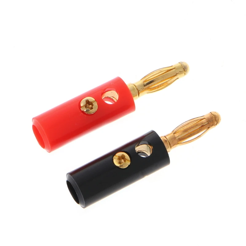

10 Pcs 4mm Gold Plated Audio Speaker Wire Cable Screw Banana Plug Connector Adapter