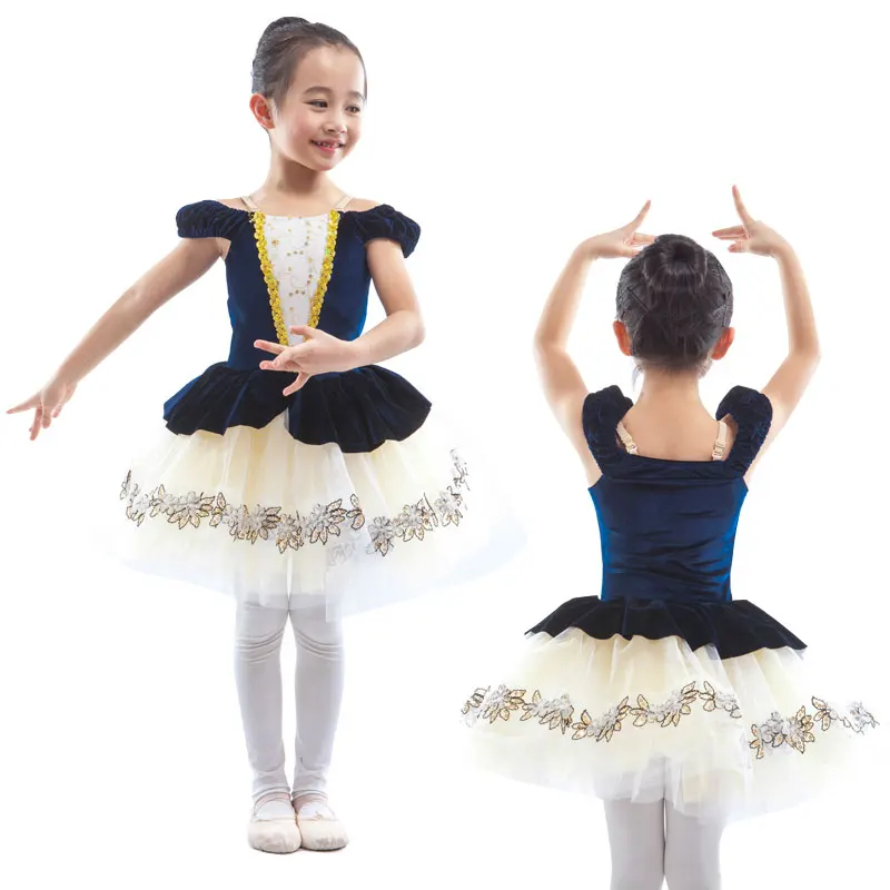 

Girls Ballerina Dance Dress Classic Ballet Tutu Royal Blue Romantic Tutu Dress Child Ballet Dance Performance Costumes DF-0202C