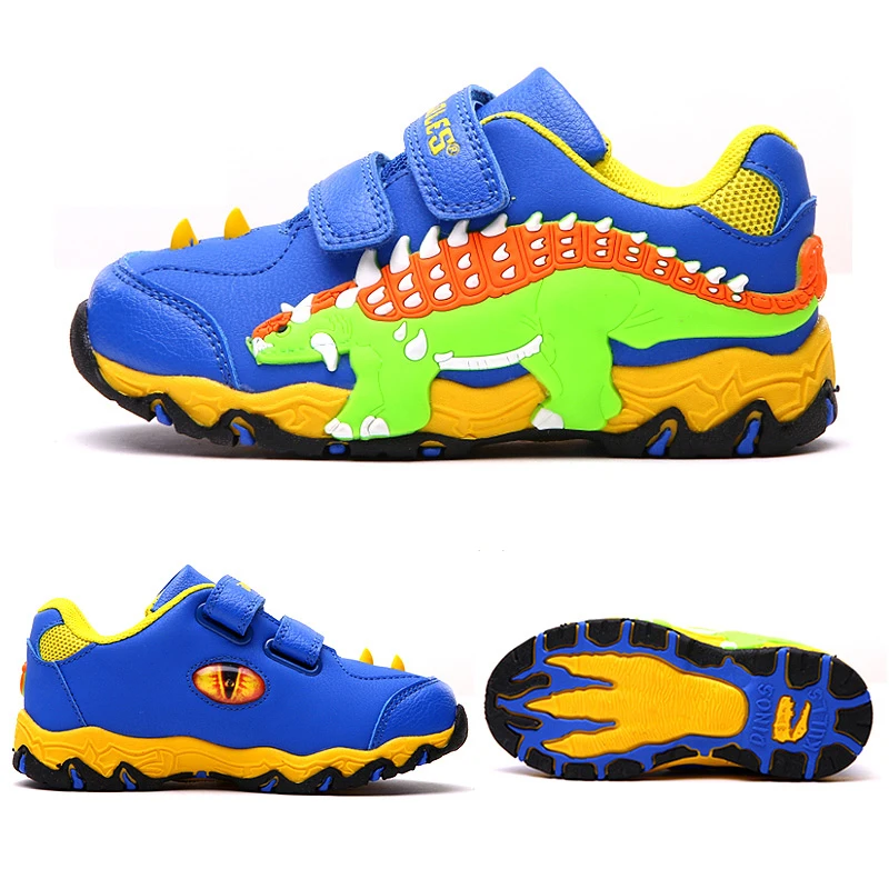 Dinoskulls/обувь с подсветкой для мальчиков, 3D динозавр, легкие детские кроссовки, осенние модные детские кроссовки, зимняя флисовая детская обувь