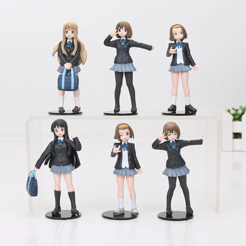 Детская школьная форма 6 шт./компл. 10 см K ON Akiyamn Mio Yui Hirasawa ПВХ|figure toy|action figure toystoy saw |