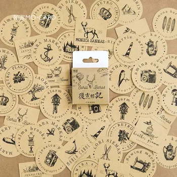 

46 PCS/box New Vintage Tag Paper Lable Stickers Crafts And Scrapbooking Decorative Lifelog Sticker DIY Lovely Stationery