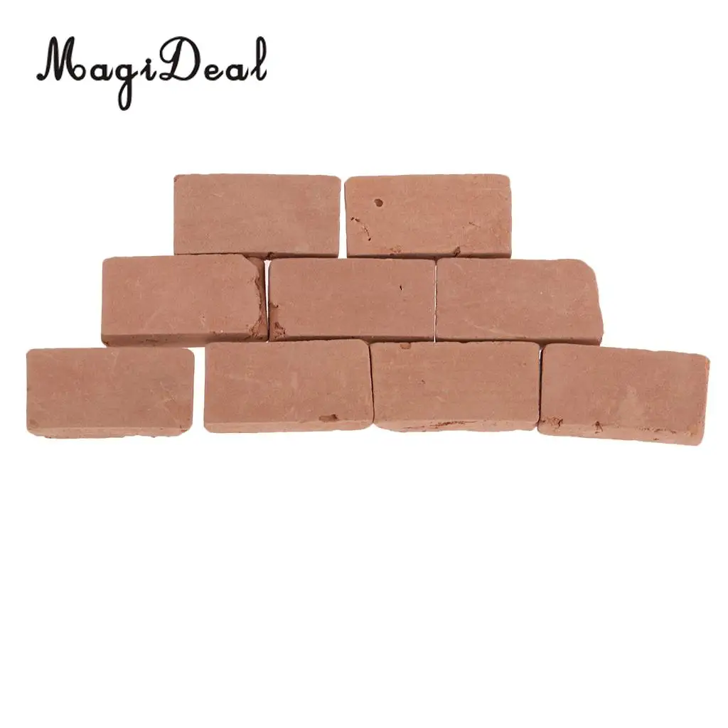 100x 1/16 Mini Realistic Clay Bricks Model for Sand Table Scenery Building DIY Accs