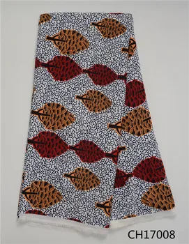

Nigerian design real wax Chiffon fabric 5 yards/lot charming Digital wax pattern Chiffon fabrics for party dress CH17008