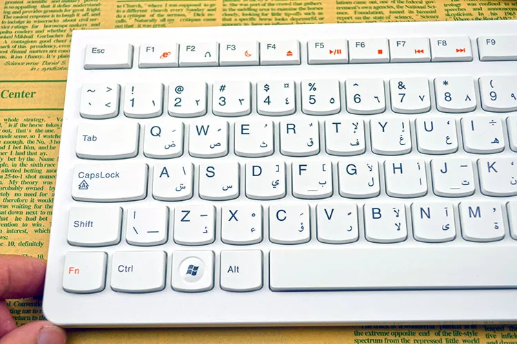 Slim Thin Wired Keyboard Versão Árabe Branco Usb Computador Original Exportação Versão Árabe - Imagem 3