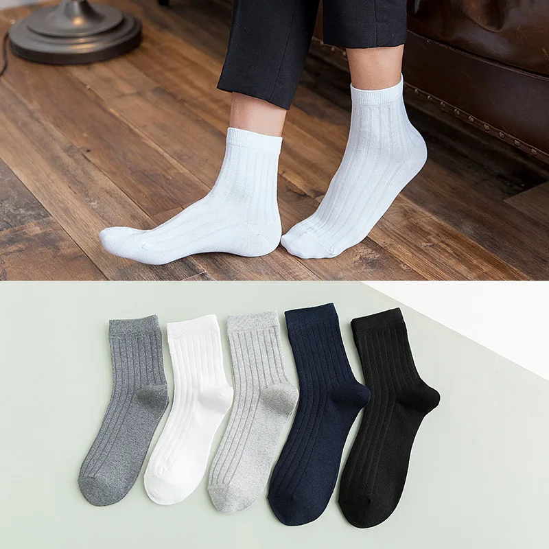 Buy Mens Socks Solid Color Socks Casual Socks