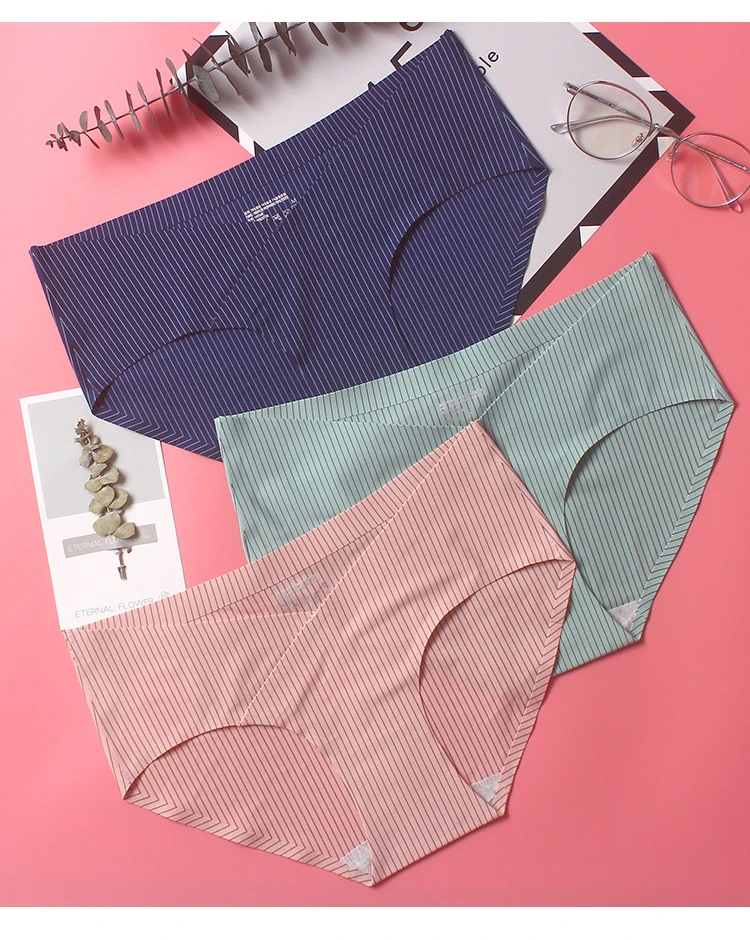 Women's Sexy Seamless Panties Ice Silk Big Size Briefs Triangle Underwear Intimates Pregnant Women Underwear Lingerie  (15)