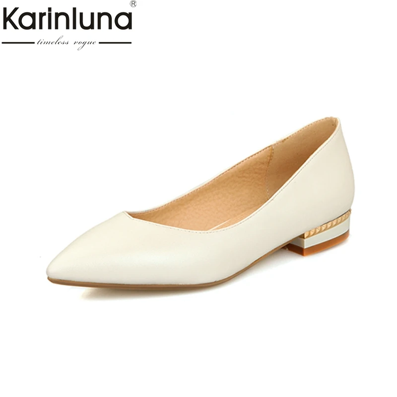 

Karinluna 2019 plus size 32-42 dropship elegant shoes chunky heels women's Shoes Woman pointed toe slip on woman pumps