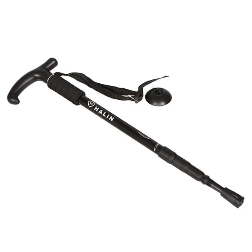 1pc 51-110cm 4 Section Straight Grip Handle Trekking Walking Hiking Sticks Poles Adjustable Telescopic Alpenstock Gifts #25J#F (3)
