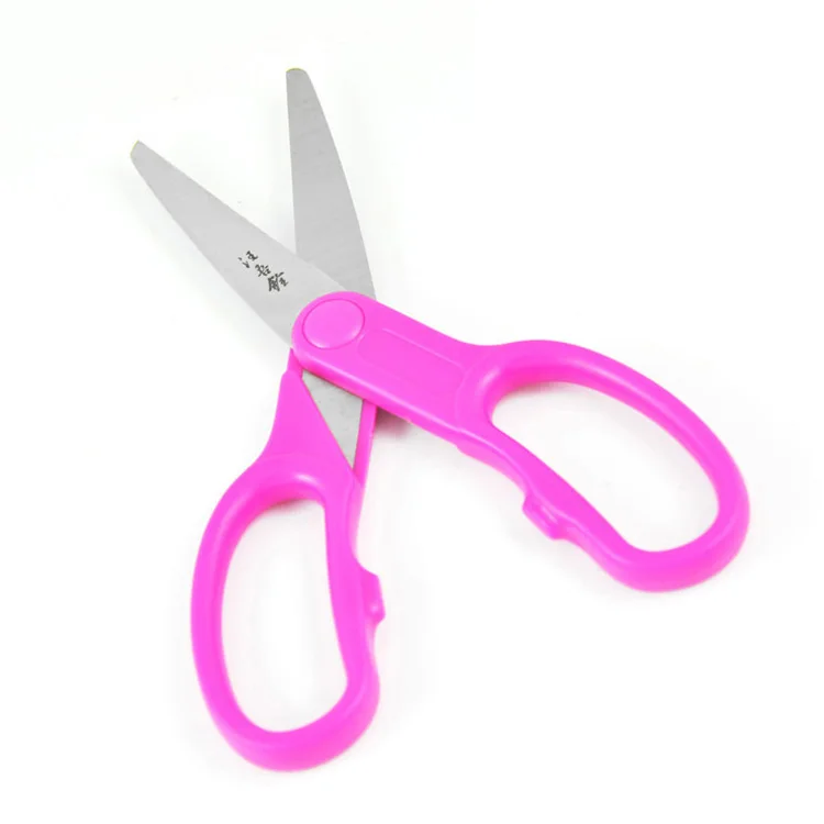 3 pcs lot stainless steel 135 mm length students scissors with blade cover safety children