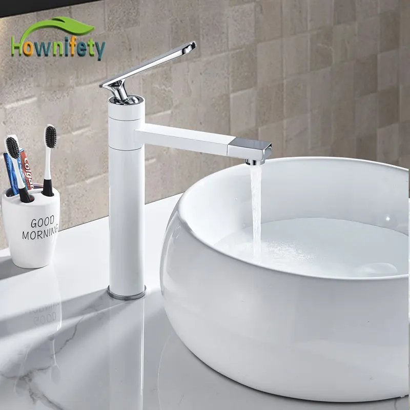 Luxury rotation multiple Bathroom Sink Faucet Deck Mount Rotation Spout Brass One hole mixer crane tap short or tall