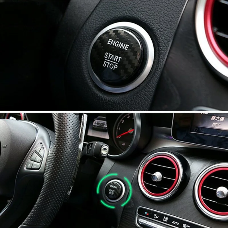 Кнопка запуска двигателя для Mercedes Benz A B C GLC GLA CLA ML GL Class W176 W246 W205 X253 X156 C117 чехол из