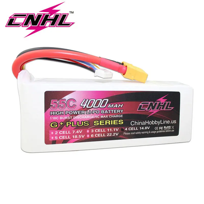 CNHL G + плюс 4000mAh 14 8 V 4S 55C Lipo Батарея для самолета вертолета Jet Edf Speedrun с XT90