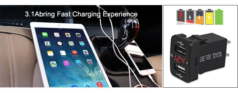 Зарядное устройство для автомобиля FISHBERG 5 в 4 2 а USB цифровой светодиодный дисплей