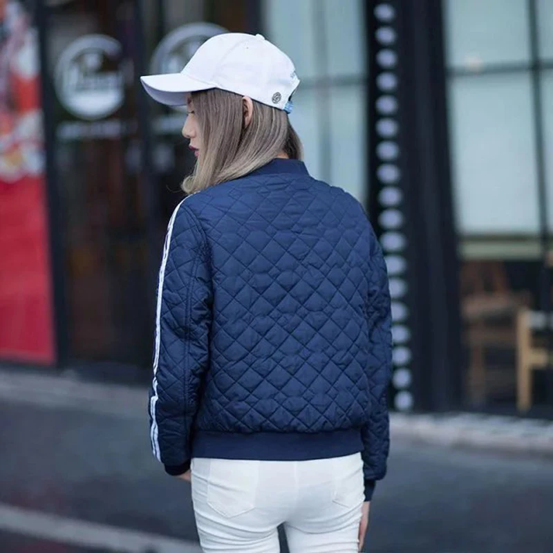 Courtepointe light Manteau Automne De dark 2016 Veste Femmes Bomber Base Rembourré Blue pink Biker Outwear Mince Hiver Manteaux Chaquetas red Court Black Grey Zipper vEwfYRw