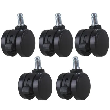 

Metal PU Office Chair Swivel Casters Furniture Wheels Grip Ring Stem with Brake for Sofa Bed Goods Shelf Storage Rack Pack of 5