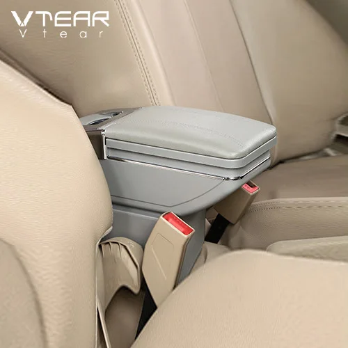 Vtear для PEUGEOT 206 207 подлокотник коробка центральный магазин содержимое коробка автомобильный-стиль хранения центр консоль продукты интерьерные аксессуары - Название цвета: Gray