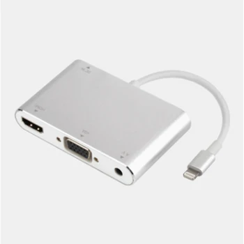 

HUB HDTV Cable Adaptor for Apple To Hdmi Vga Jack Audio TV Adapter Cable For iPhone X iPhone 8 7 7 Plus 6 6S For iPad