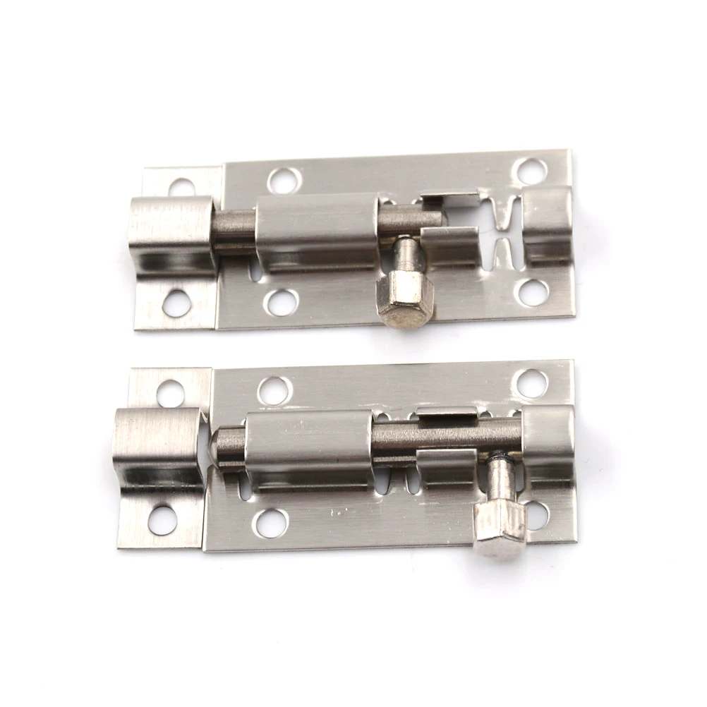 

2PCS 2 Inch Length Stainless Steel Door Latch Sliding Lock Barrel Bolt Silver Color