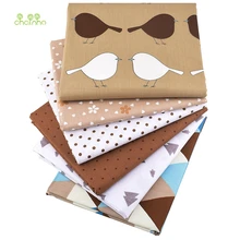 Chainho, 6 шт./лот, коричневый мультфильм серии, печатные твиловая, хлопковая ткань, Лоскутная Ткань, DIY Швейные материал для стеганых изделий для малышей и детей