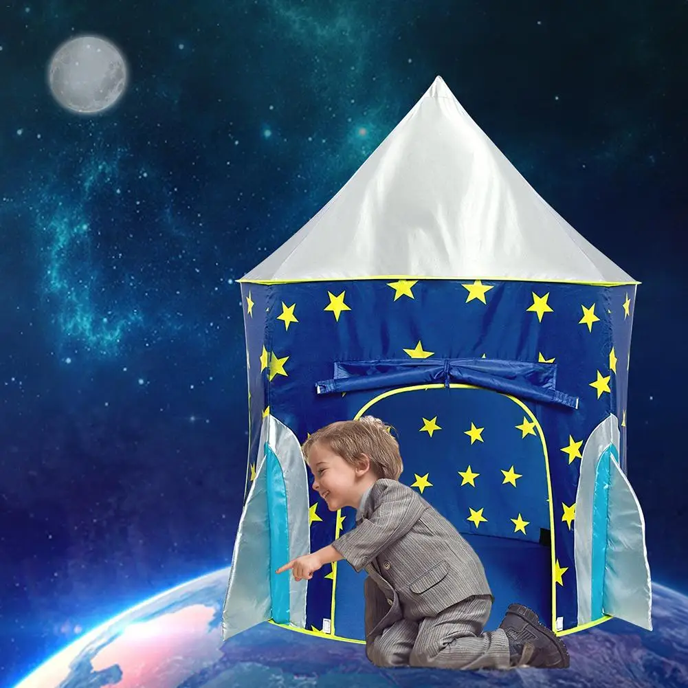 

Children's Tent Folding Baby House Star Rocket Castle Projection Rocket Ship Play Tent Spaceship Playhouse Ocean Game Ball Pool