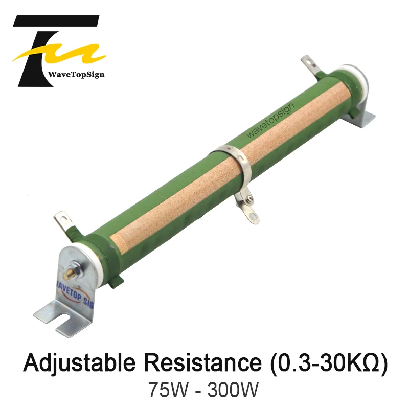 

WaveTopSign High-power Tube Type Wire Wound Resistors RX20 Ceramic Resistor 75-300W Resistance Range Adjustable