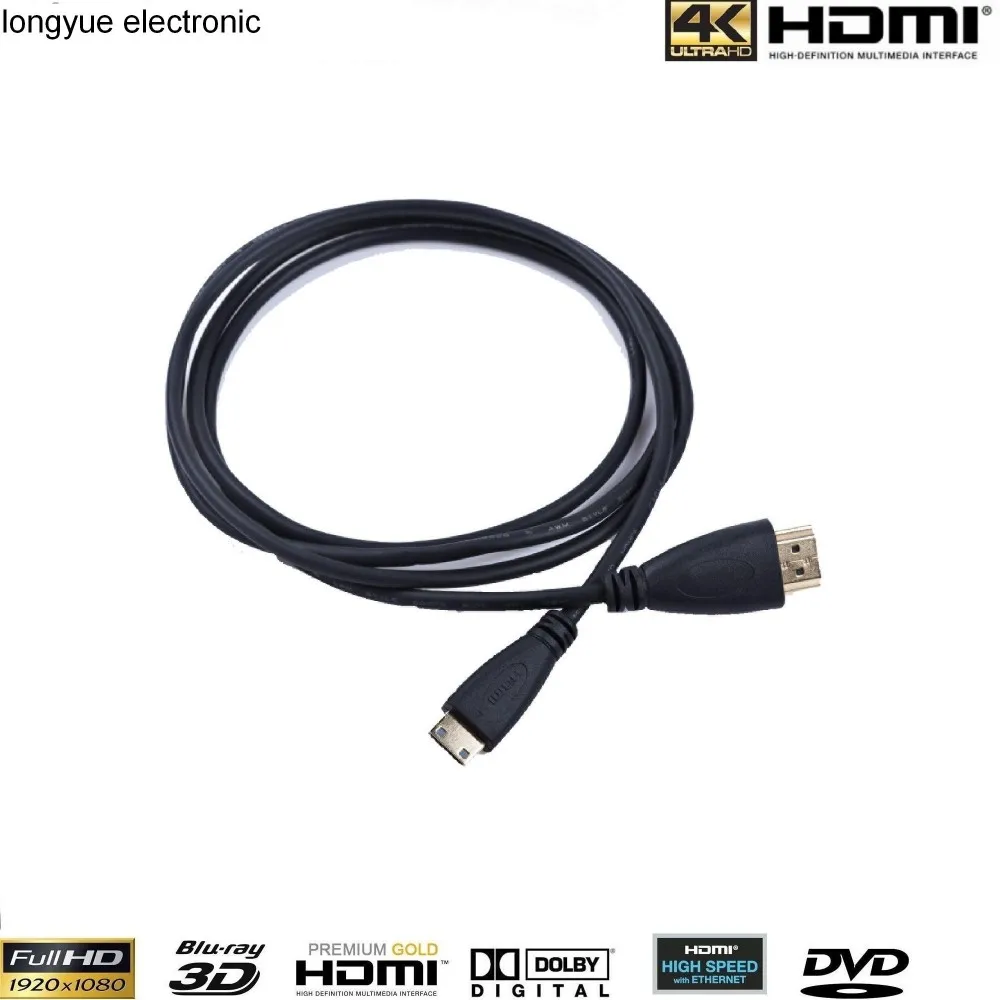 10 шт./лот 1.0 м 3ft 1.4 В Высокое качество Mini HDMI к HDMI кабель Lead C к позолоченные 3D HDTV белый или черный