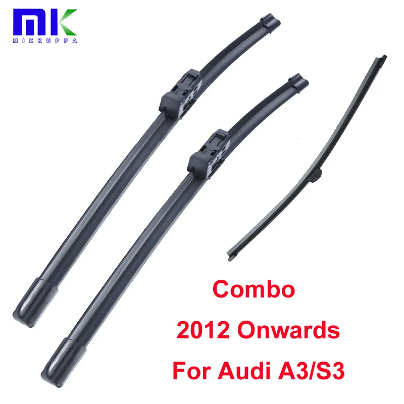 Combo Front And Rear Wiper Blades For Audi A3/S3 2012 Onwads Silicone
