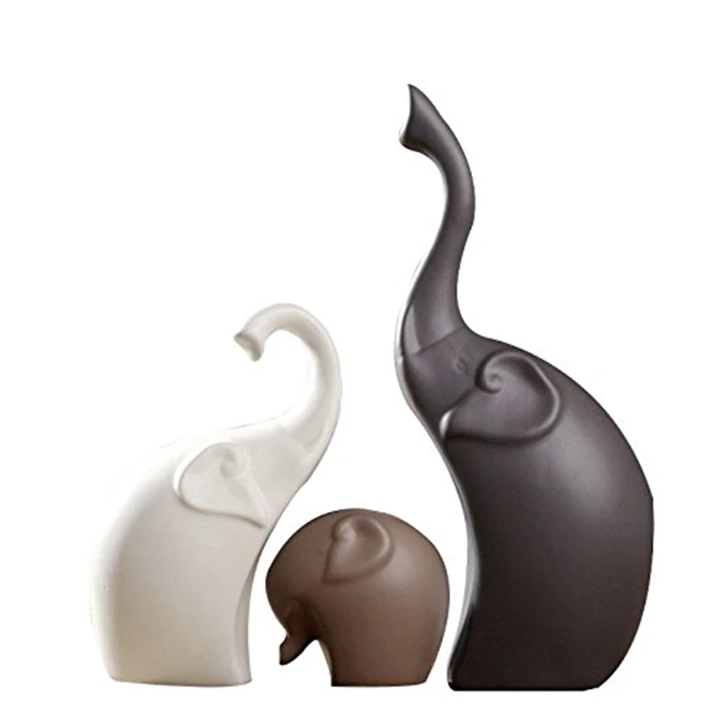 3pcs set SaiDeKe ceramic elephant handicrafts miniatura figurine wedding decorations Animal ornaments for Home decoration