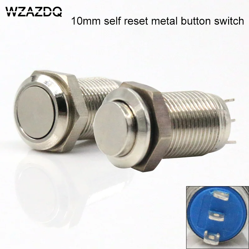 

10mm metal button switch high or flat automatic reset button switch to turn on and off waterproofing and rust protection.