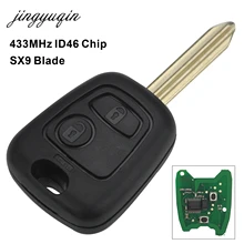 Jingyuqin-Llave de coche con control remoto, mando a distancia con 2 botones, de 433MHz, para los modelos Citroen Saxo Xsara Picasso Berlingo SX9, Chip ID46