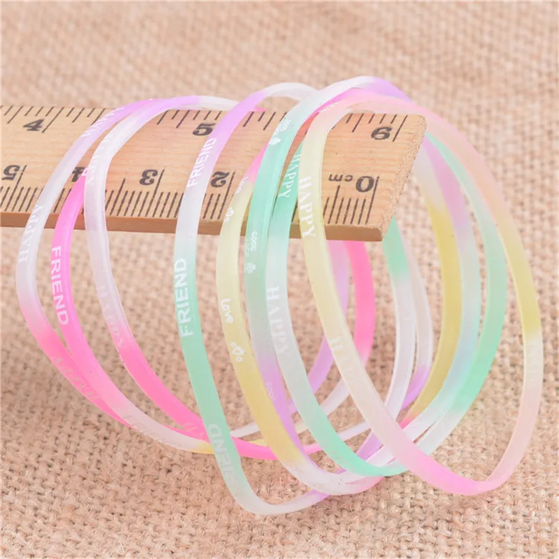 25Pcs Birthdays Party Favors Supplies Color Silicone Bracelet Girls Boys Sports Charm Bracelet Activities Small Gifts Souvenirs party toys,toy gift filler,silicone bracelets