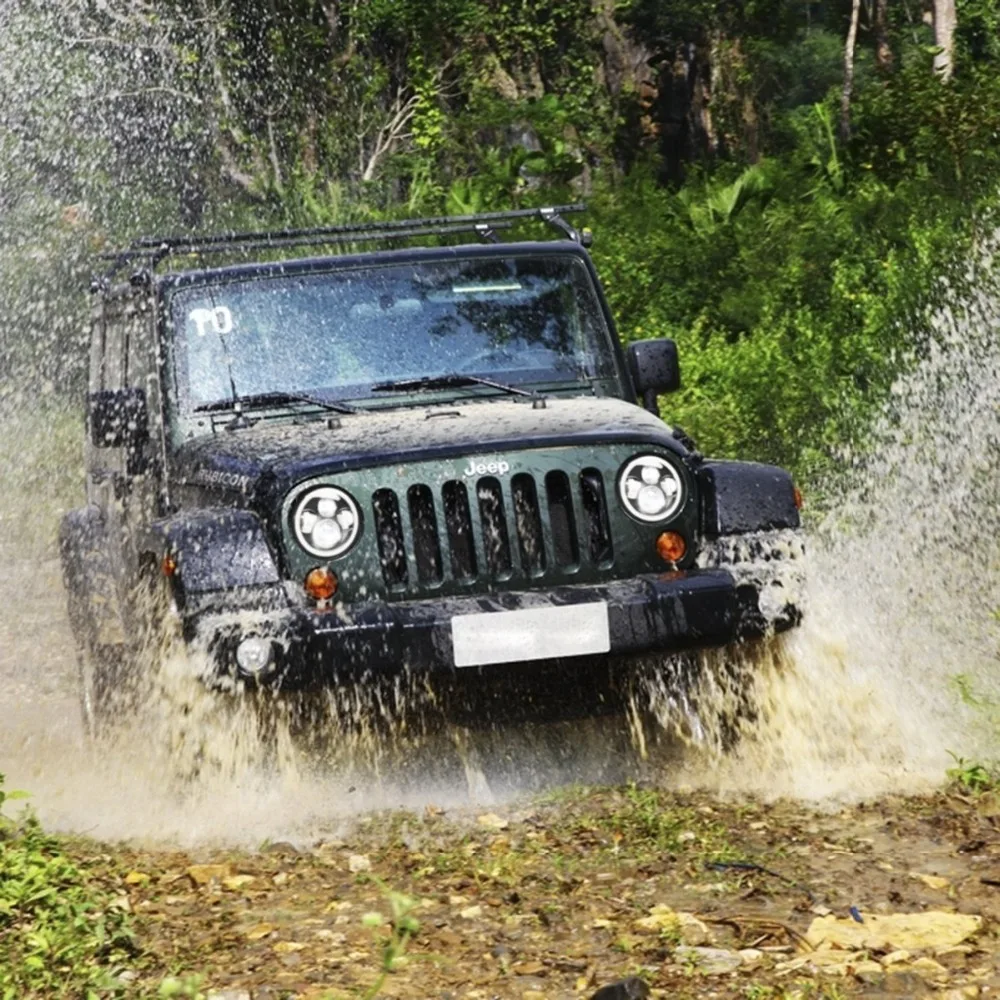 Круглсветодиодный светодиодные фары 2 шт. 7 дюймов для Jeep Wrangler JK TJ Hummer H1 H2 12 В 24 Suzuki