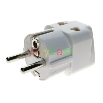 

10 X Schuko France Germany Russian Travel Adapter 2 Outlet AC Power Plug Change World Plug Convert White Color