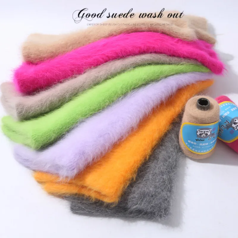 Extra Warm Mink Yarn Fancy Long Plush Hand Knitting Yarn for Crocheting Hats Scarves Thread for Knitting Women Sweater Cardigan