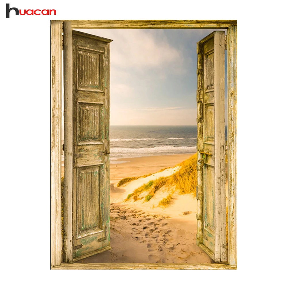 

Diamond Painting Landscapes Embroidery 3D Door DIY Square Full DIY Rhinestones Cross Stitch Mosaic Wall Sticker Home Decoration
