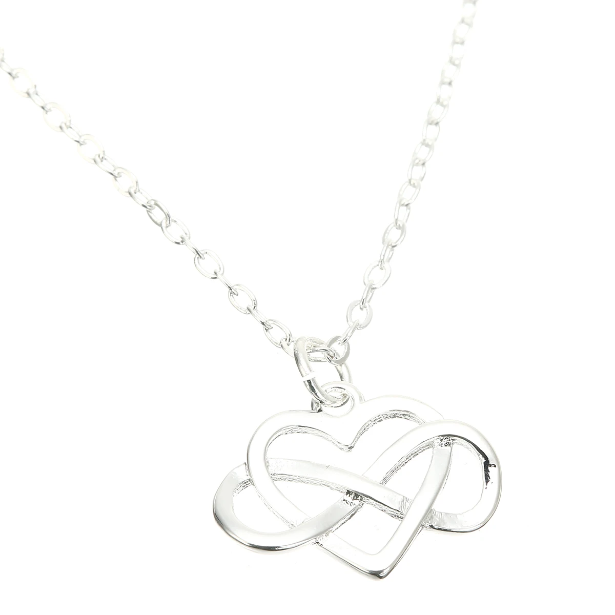Shellhard Infinity Heart Pendant Necklace Fashion Silver Plated Love Chain Choker Necklace For Women Party Jewelry Wholesale