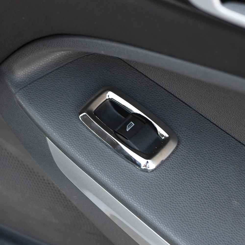 Zlord автомобильный хромированный переключатель стеклоподъемника декоративная панель наклейка для Ford Ecosport 2012+ Fiesta 2009+ аксессуары
