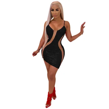 

Tobinoone Sexy Off Shoulder Summer Dress 2020 Sequin Tassel Bodycon Dresses Backless Women Sexy Club Dress Party Vestidos