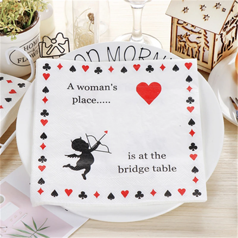 

20pcs/lot Angel Tissue Napkins Decoupage Wedding Decoration Paper For Birthday Decoration Party Supplies 33cm*33cm