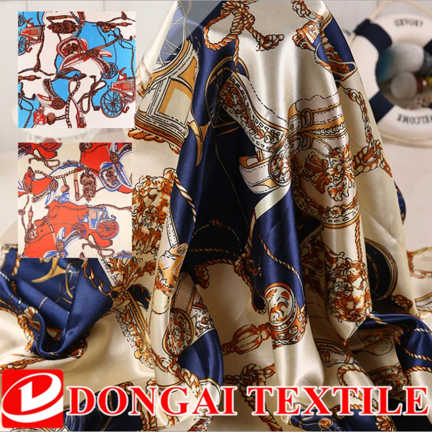 

1*1.5m wholesale print satin fabric for sewing vintage silk material ,scarf fabric