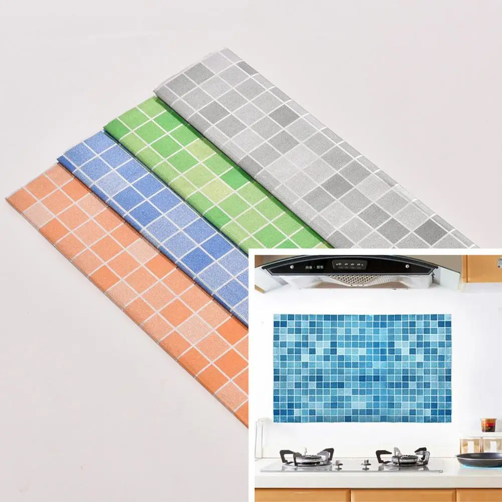 Kitchen Mosaic Tile Stickers For Wall Decal PVC Wall Sticker Bathroom Waterproof Self adhesive Wallpaper 1PCS 45x70cm