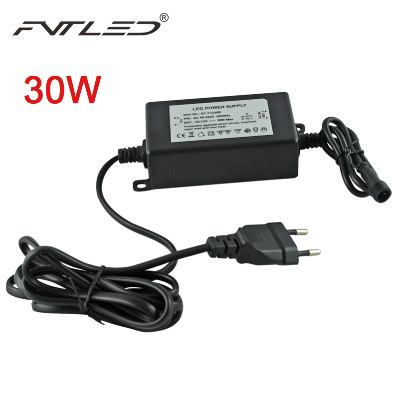 waterproof 12v 30w transformer driver power supply for led light eu