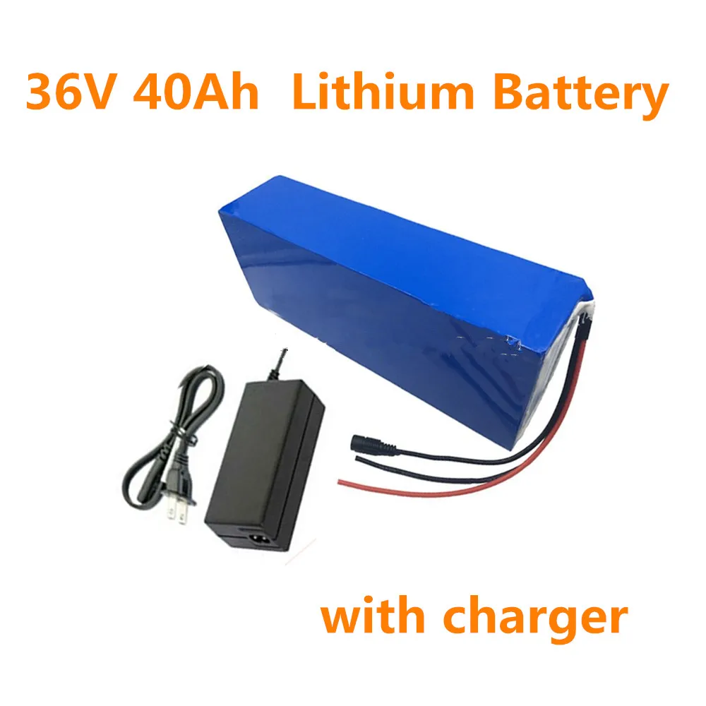 

36v 40ah 1000w lithium battery pack with BMS for Solar power energy e-bike scooter motor electric fishing boat + 3A charger
