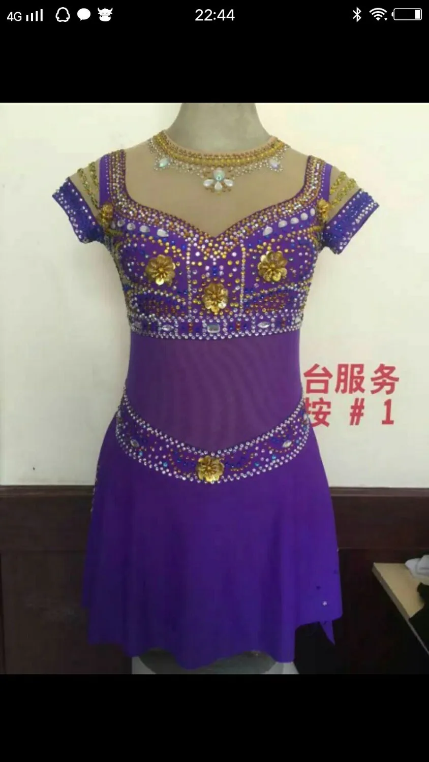 

Free shippingPurpleBeautiful Rhythmic Gymnastics LeotardsSD501