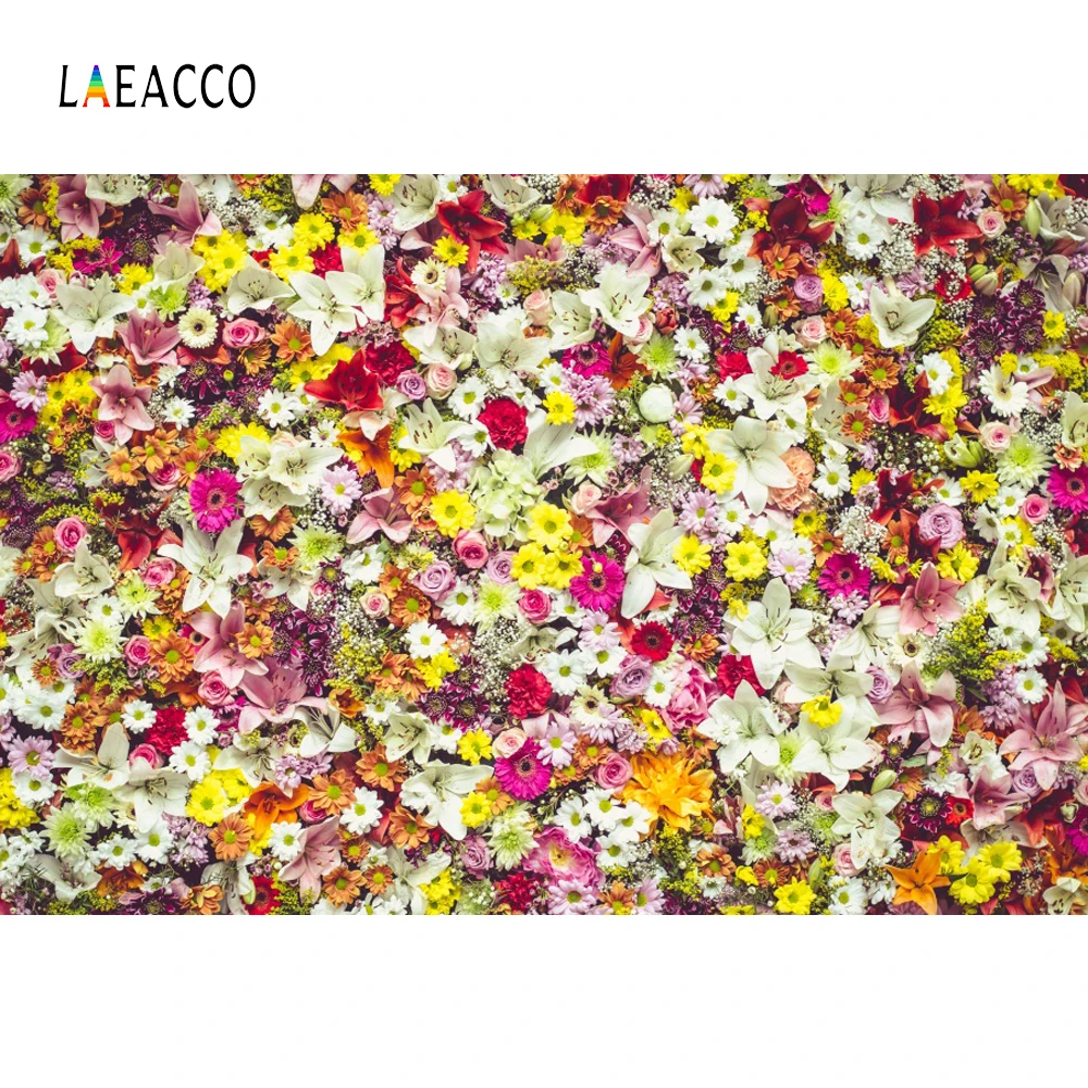 

Laeacco Blooming Flower Wall Photo Backgrounds Customized Photography Backdrops For Photo Studio