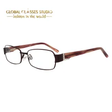 Модные новые женские металлические ацетатные очки оптическая рамка для очков темно-красные A1453-RED