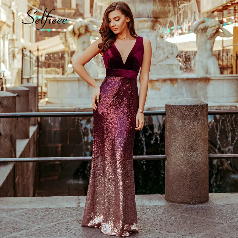 Сексуальные вечерние платья для женщин 2019 Vestidos De Fiesta Новая модная Русалка V шеи